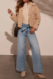 MQTIME  -  Tied Wide Leg Jeans with Pockets