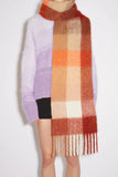 MQTIME  -  Thermal Fringe Contrast Plaid Scarf