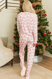 MQTIME  -  Santa Print Long Sleeve Top and Pants Lounge Set