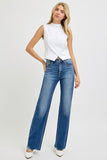 MQTIME  -  Tummy Control High Rise Raw Cut Jeans