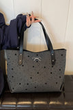 MQTIME  -  Polyester Bow Polka Dot Tote Bag