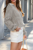 MQTIME  -  Hollow Out Johnny Collar Sweater