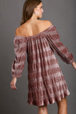 MQTIME  -  Off-Shoulder Balloon Sleeve Velvet Mini Dress
