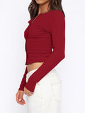 MQTIME  -  Button Down Long Sleeve Top