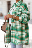 MQTIME  -  Plaid Flap Pocket Long Sleeve Shacket