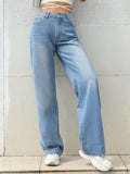 MQTIME  -  Mid Rise Wide Leg Jeans