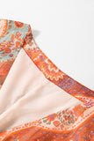 MQTIME  -  Tied Printed Balloon Sleeve Mini Dress