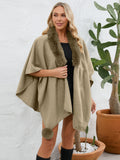 MQTIME  -  Fuzzy Trim Open Front Poncho