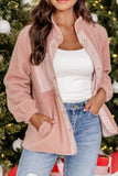 MQTIME  -  Snap Down Long Sleeve Sherpa Jacket