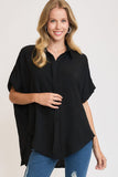 MQTIME  -  Umgee Full Size High-Low Button Up Short Sleeve Shirt