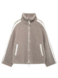 MQTIME  -   Zip Up Turtleneck Long Sleeve Plush Jacket