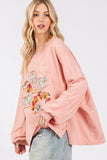 MQTIME  -  SAGE + FIG Flower Patch Dropped Shoulder Oversize Top