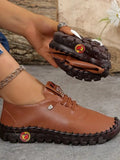 MQTIME  -  PU Leather Round Toe Slip-Ons