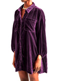 MQTIME  -  Collared Neck Button Down Long Sleeve Shirt