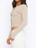 MQTIME  -  Button Down Long Sleeve Top