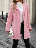 MQTIME  -  Heart Open Front Hooded Fuzzy Coat