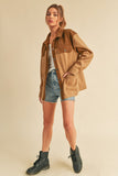 MQTIME  -   Two Tone Button Up Jacket with Pockets
