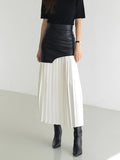 MQTIME  -  Pleated Contrast High Rise Skirt