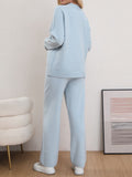 MQTIME  -  Mock Neck Long Sleeve Top and Pants Sweater Set