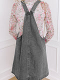 MQTIME  -  Wide Strap Button Down Denim Overall Dress