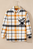 MQTIME  -  Plaid Snap Down Collared Neck Shacket