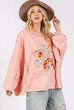 MQTIME  -  SAGE + FIG Flower Patch Dropped Shoulder Oversize Top