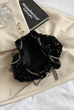 MQTIME  -  Sequin Chain Drawstring Bucket Bag
