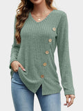 MQTIME  -  V-Neck Long Sleeve T-Shirt