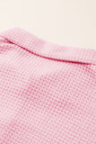 MQTIME  -   Waffle-Knit Collared Neck Long Sleeve Shirt