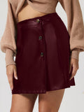 MQTIME  -  Buttoned High Rise Mini Skirt