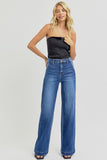 MQTIME  -  Full Size High Rise Wide Leg Jeans with Slanted Pockets