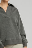 MQTIME  -  Umgee Johnny Collar Dropped Shoulder Sweatshirt