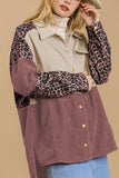 MQTIME  -  High-Low Leopard Snap Down Shacket