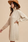 MQTIME  -  Annie Wear Color Block Turtleneck Sweater Dress