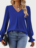 MQTIME  -  V-Neck Flounce Sleeve Top
