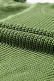 MQTIME  -  Eyelet Round Neck Drop Shoulder Sweater