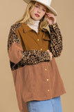 MQTIME  -  High-Low Leopard Snap Down Shacket