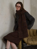 MQTIME  -  Striped Detail Knit Scarf