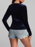MQTIME  -  Ruched Surplice Long Sleeve Top