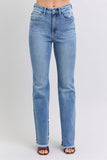MQTIME  -  Judy Blue Full Size Raw Hem High Rise Bootcut Jeans
