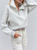 MQTIME  -  Half Zip Long Sleeve Sweatshirt