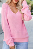 MQTIME  -  V-Neck Drop Shoulder Sweater