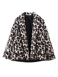 MQTIME  -  Leopard Open Front Long Sleeve Outerwear