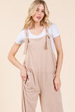 MQTIME  -  Knot Straps Wide Leg Ribbed Overalls with Pockets