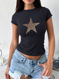 MQTIME  -  Devine Star Round Neck Short Sleeve T-Shirt