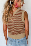 MQTIME  -  Striped Contrast V-Neck Sweater Vest