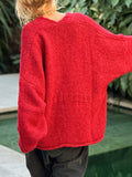 MQTIME  -  Pocketed V-Neck Button Up Cardigan