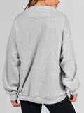 MQTIME  -  Mock Neck Drop Shoulder Long Sleeve Sweatshirt