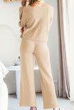 MQTIME  -  Round Neck Long Sleeve Top and Pants Set
