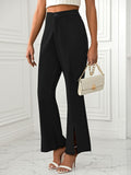 MQTIME  -  Slit Flare Pants with Pockets